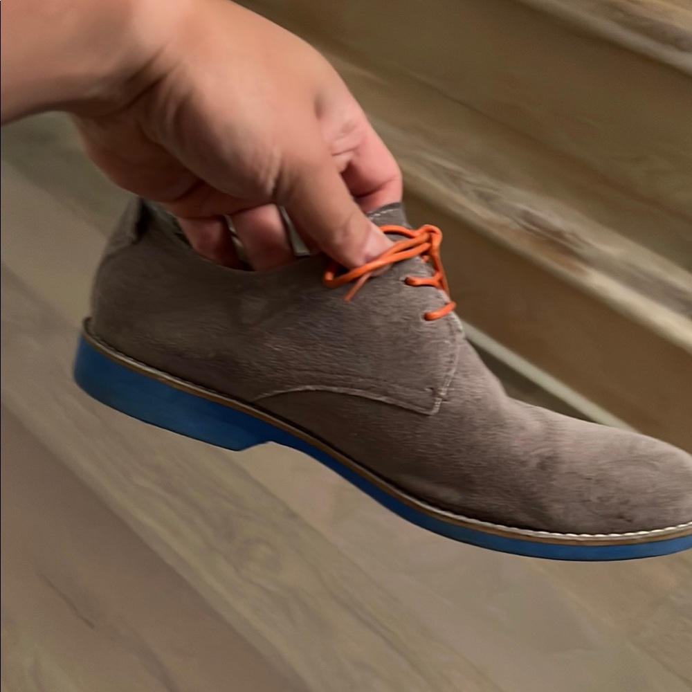 Aldo Gray and Orange Oxford Shoes with Suede Finish - Picture 4 of 5